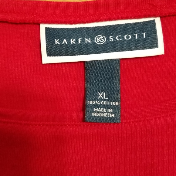 Karen Scott Red sleeveless top size XL - Picture 6 of 8
